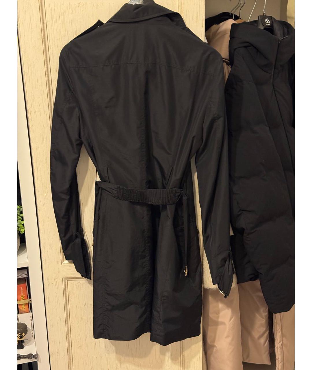 VERSACE Черный полиэстеровый тренч/плащ, фото 2