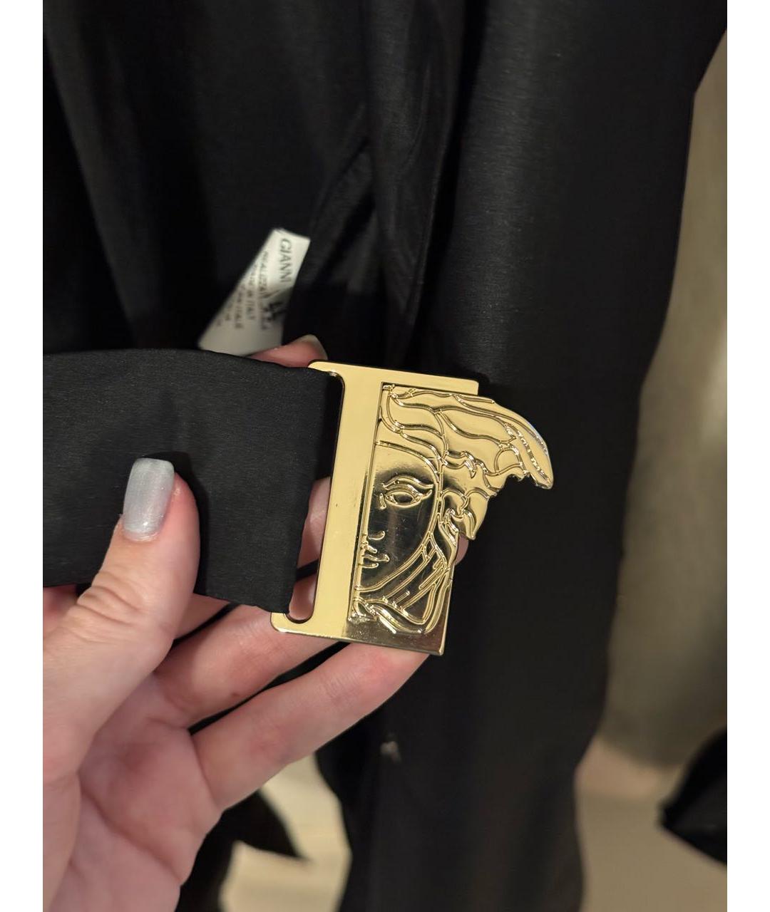 VERSACE Черный полиэстеровый тренч/плащ, фото 4