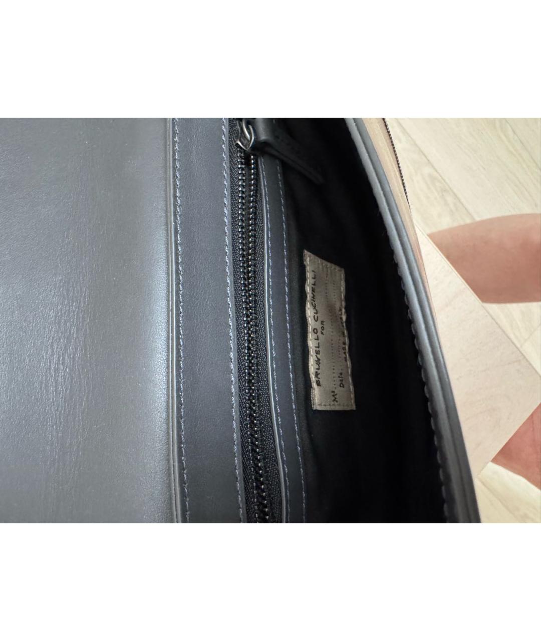 BRUNELLO CUCINELLI Бежевая кожаная сумка через плечо, фото 8