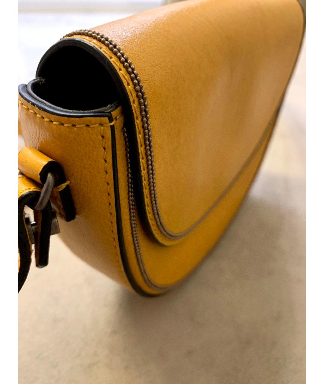 BRUNELLO CUCINELLI Горчичная кожаная сумка через плечо, фото 2