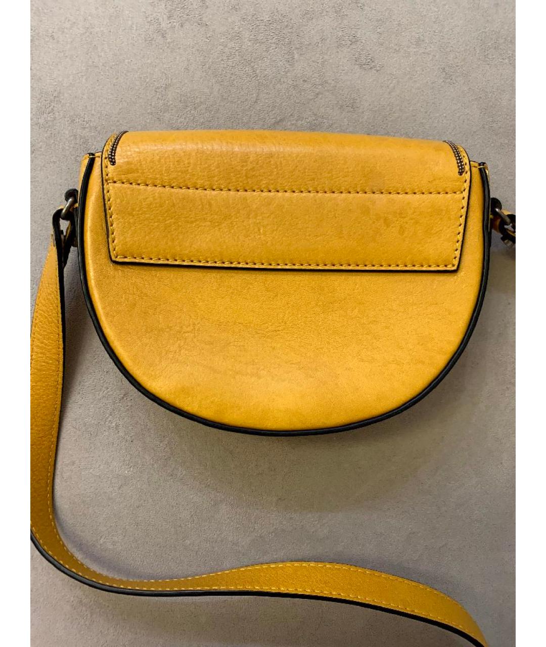 BRUNELLO CUCINELLI Горчичная кожаная сумка через плечо, фото 3