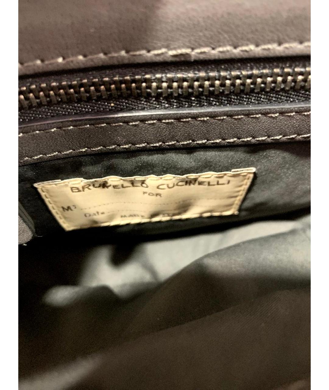 BRUNELLO CUCINELLI Горчичная кожаная сумка через плечо, фото 5