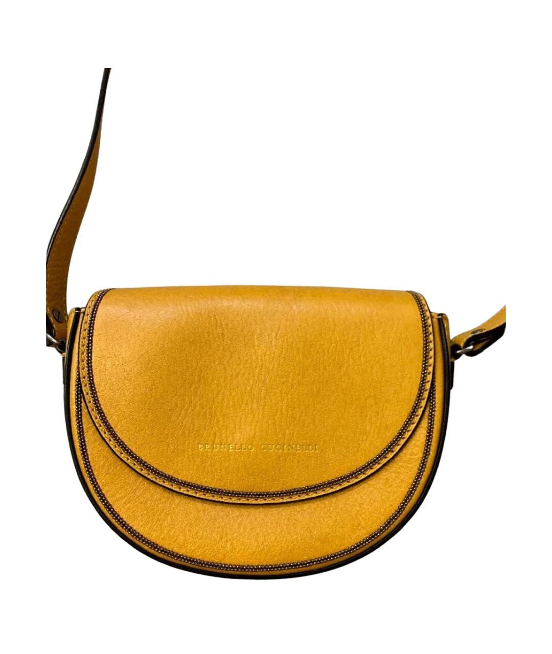 BRUNELLO CUCINELLI Горчичная кожаная сумка через плечо, фото 1