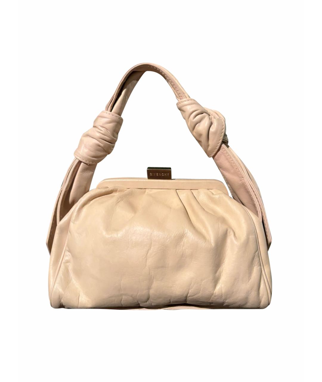 GIVENCHY Бежевая кожаная сумка с короткими ручками, фото 1