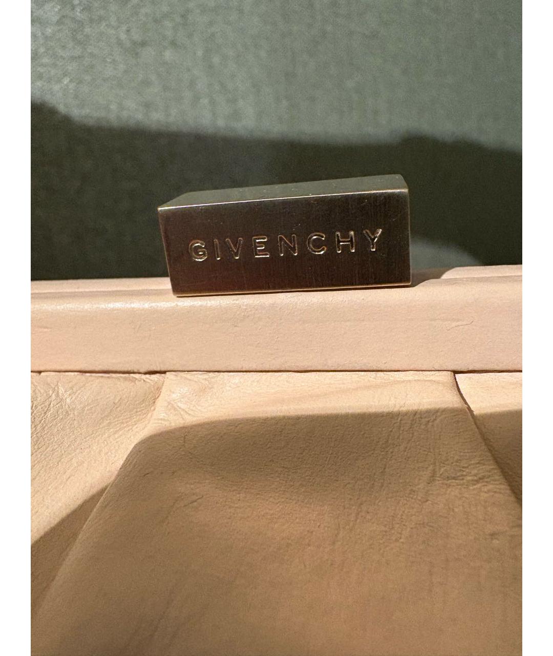 GIVENCHY Бежевая кожаная сумка с короткими ручками, фото 2