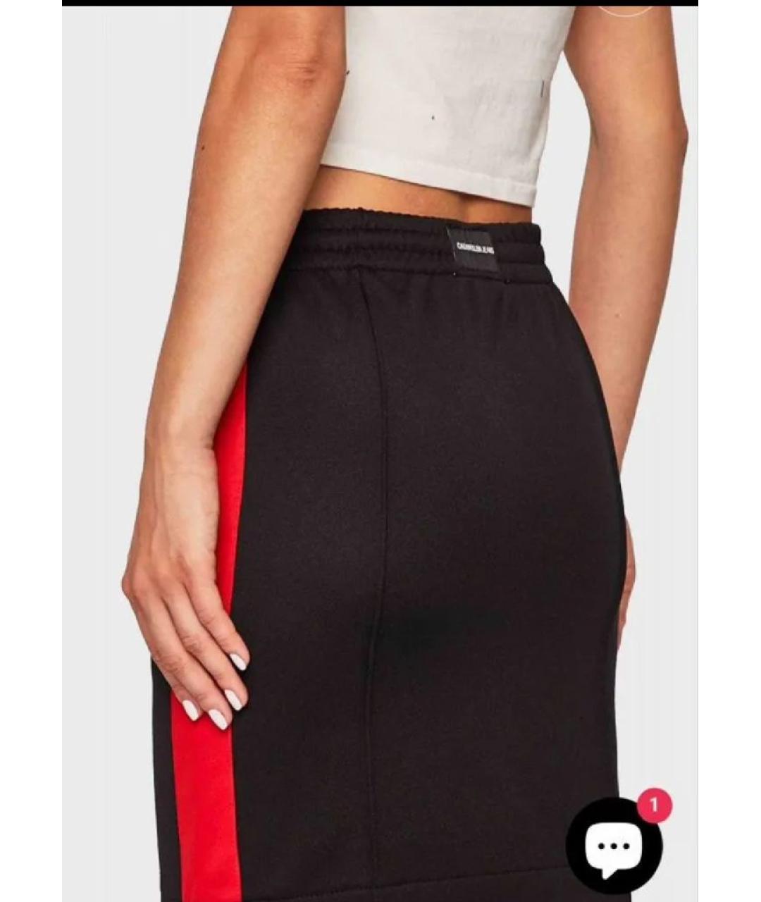 CALVIN KLEIN Черная хлопковая юбка мини, фото 5