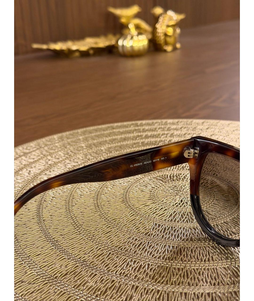 CELINE Коричневые пластиковые солнцезащитные очки, фото 3
