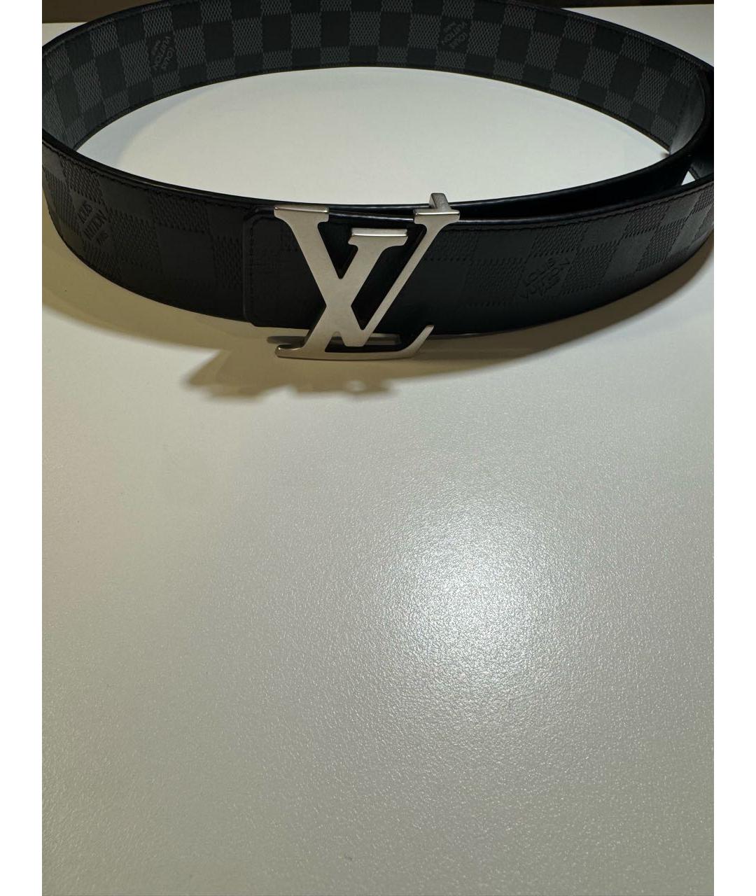 LOUIS VUITTON Черный кожаный ремень, фото 6