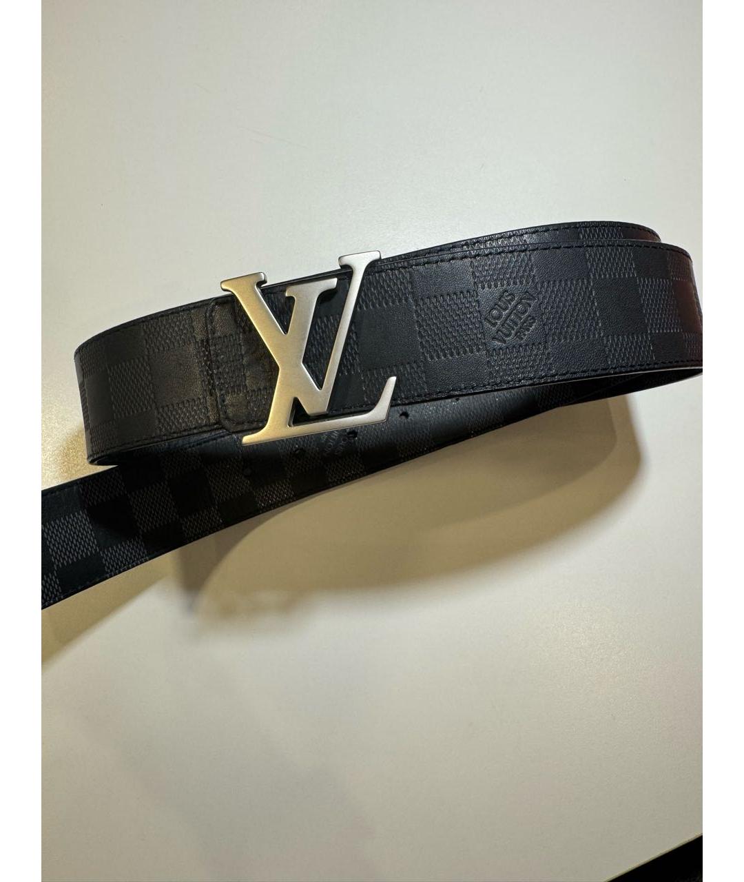 LOUIS VUITTON Черный кожаный ремень, фото 8