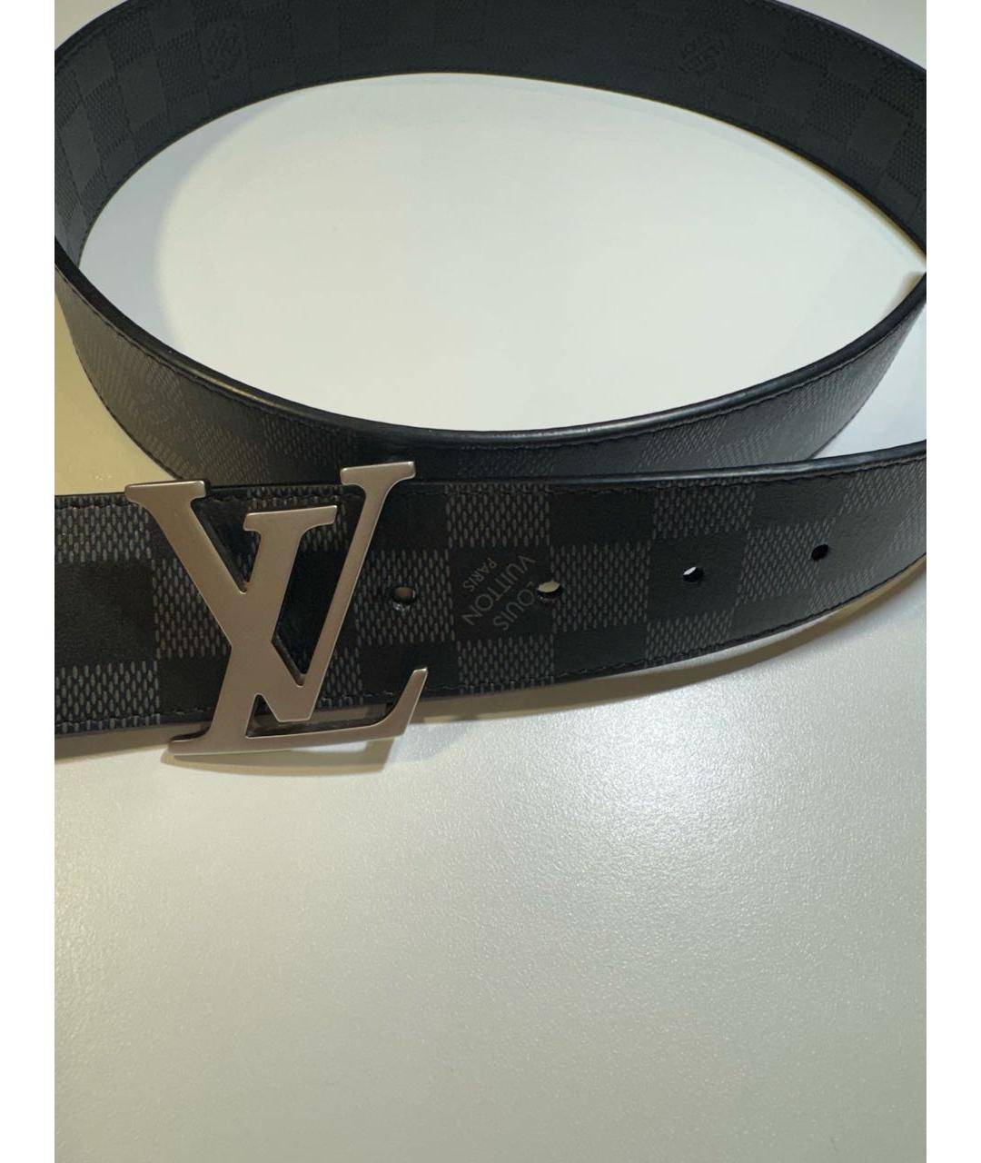 LOUIS VUITTON Черный кожаный ремень, фото 7