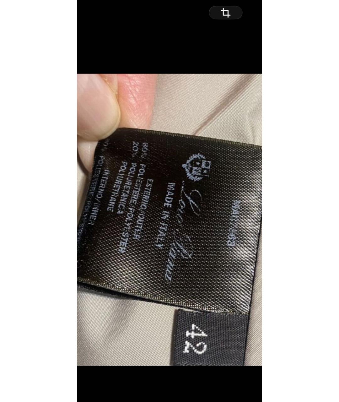 LORO PIANA Бежевая полиэстеровая куртка, фото 6