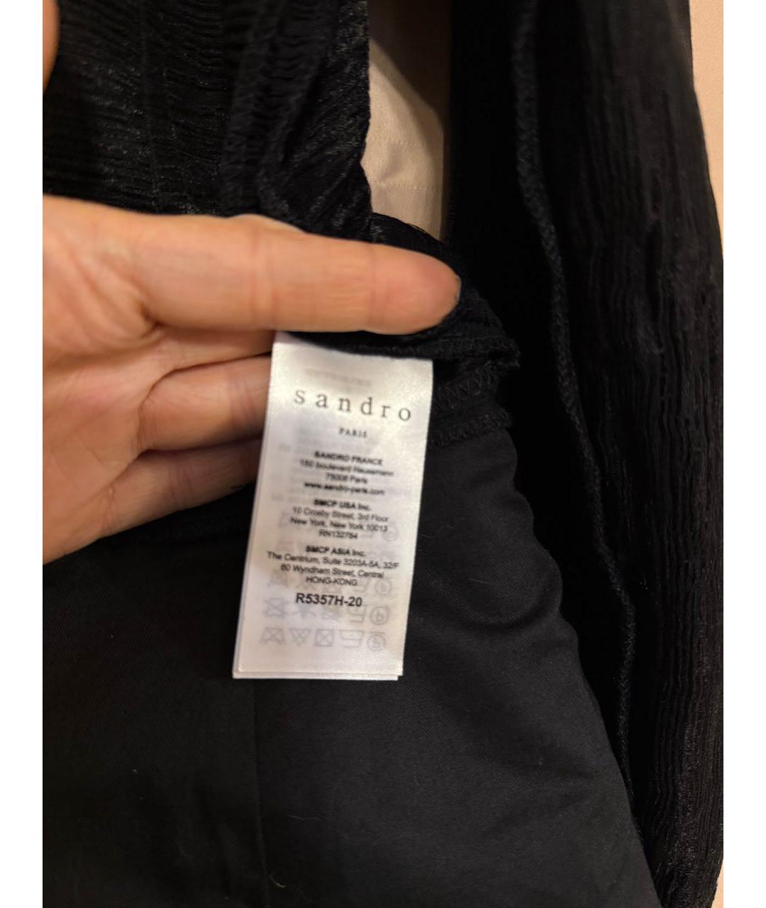 SANDRO Черное вискозное коктейльное платье, фото 6