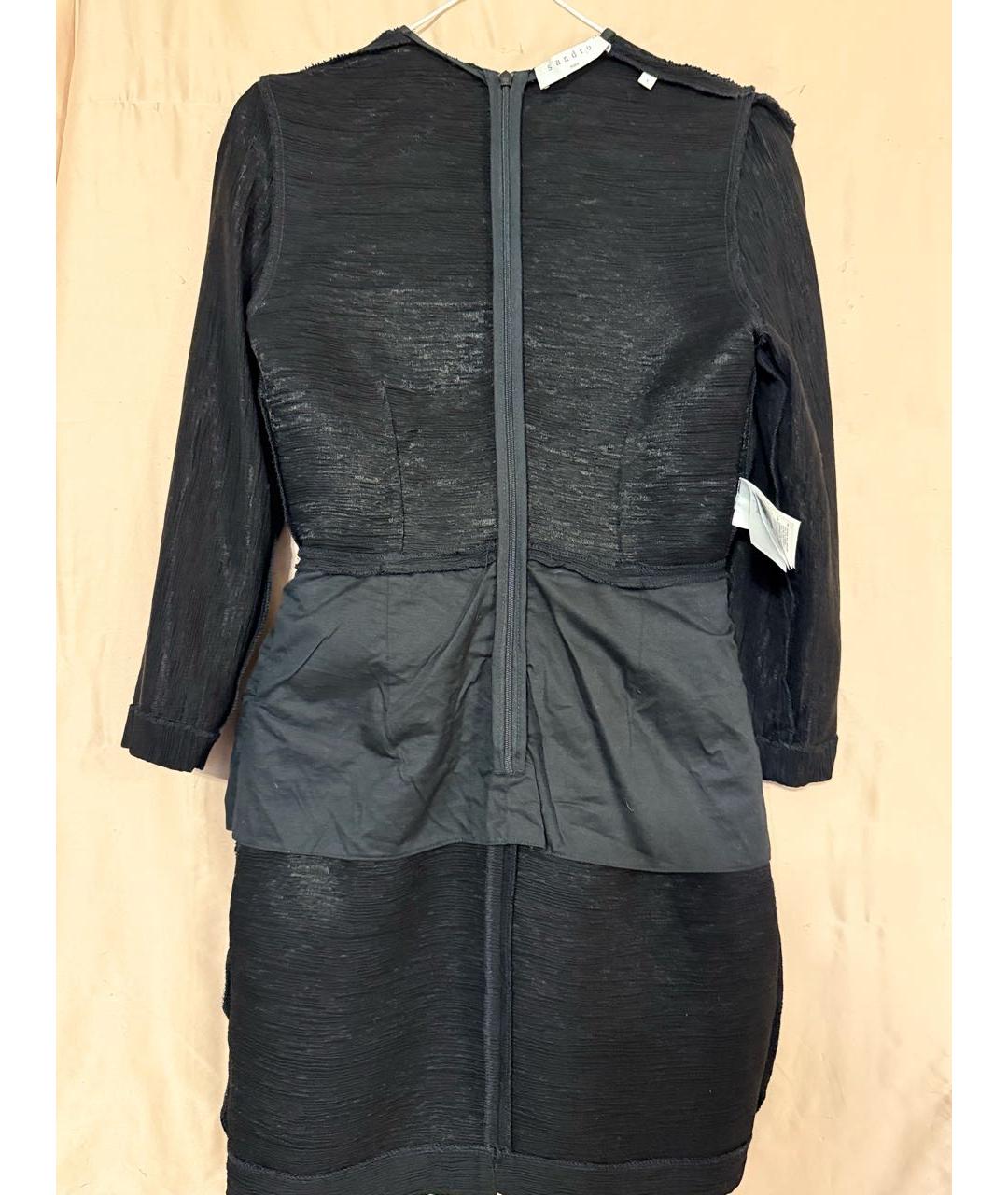 SANDRO Черное вискозное коктейльное платье, фото 3