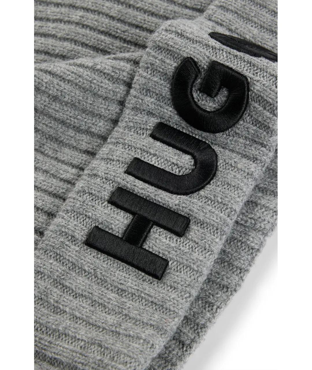 HUGO Серая шерстяная шапка, фото 2