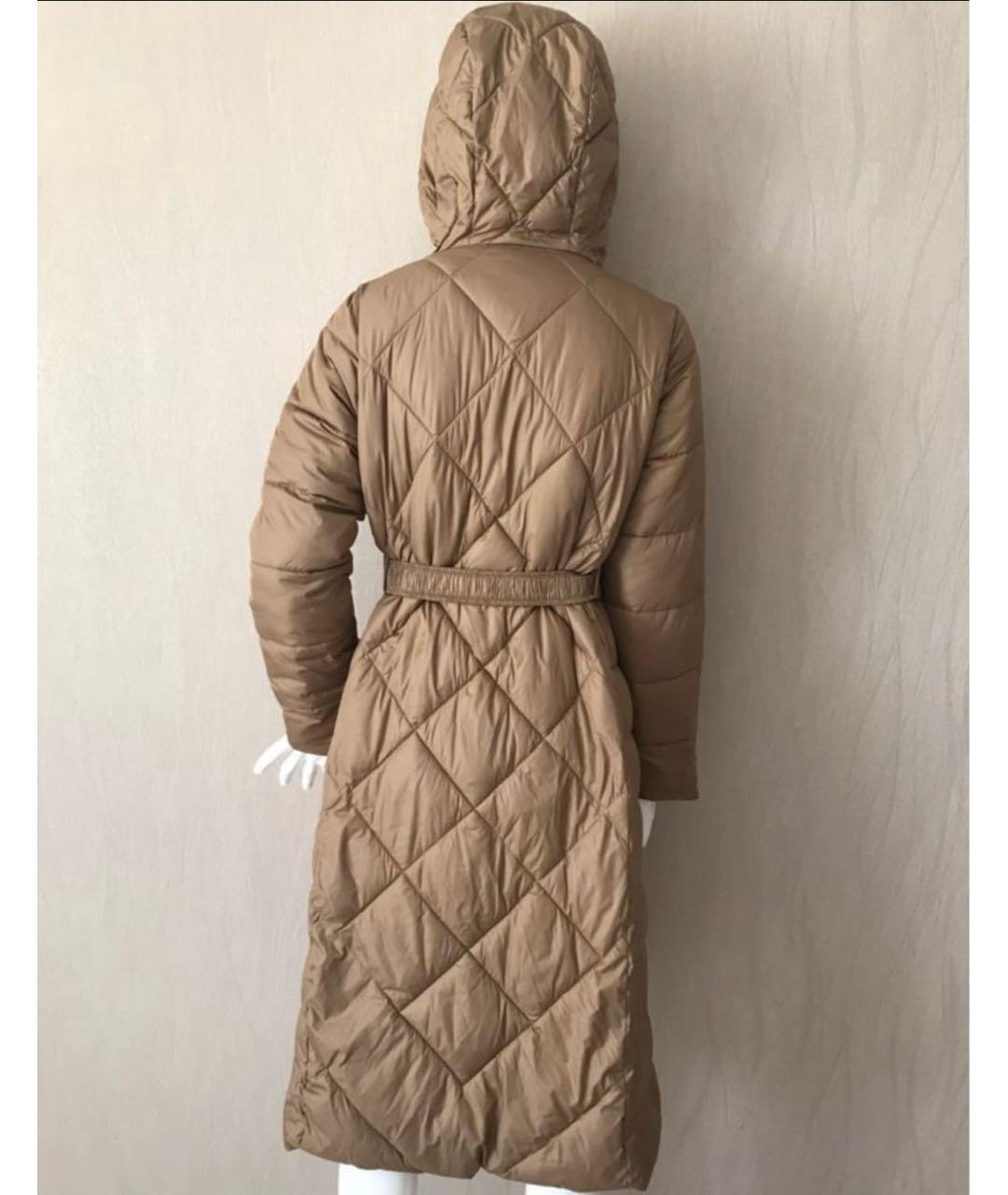 MAX MARA Коричневый полиэстеровый пуховик, фото 2