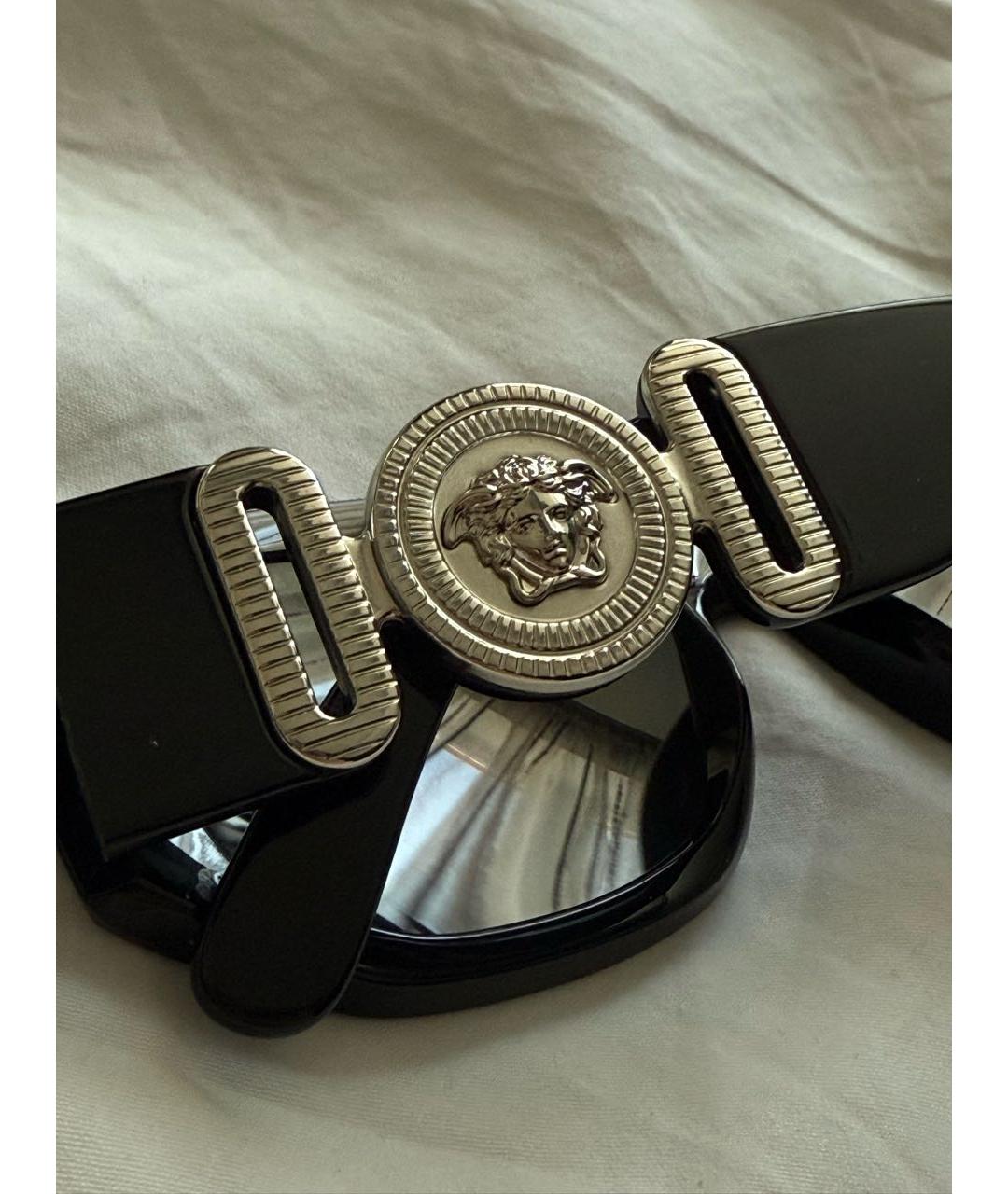 VERSACE Черные пластиковые солнцезащитные очки, фото 7