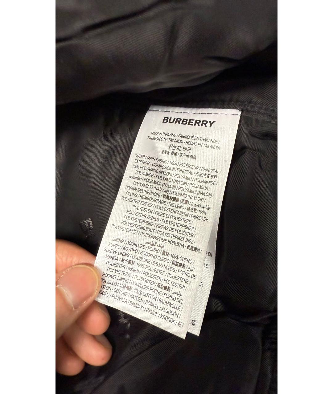 BURBERRY Черная полиэстеровая куртка, фото 5