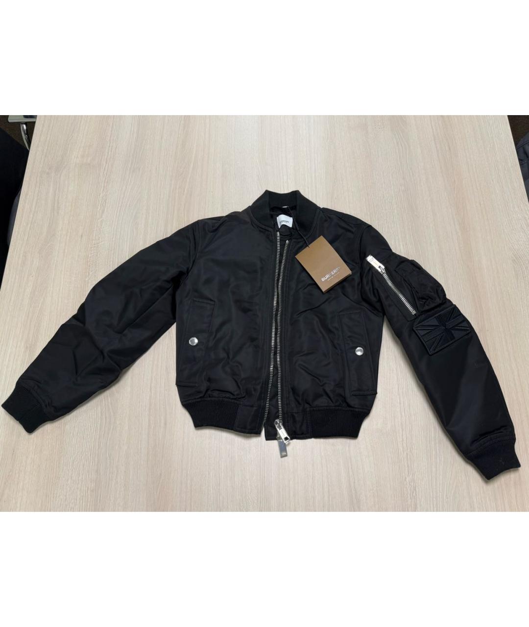 BURBERRY Черная полиэстеровая куртка, фото 2