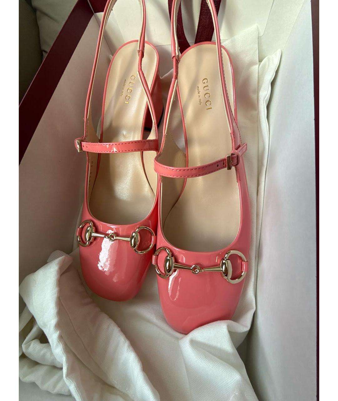 GUCCI Розовые кожаные босоножки, фото 2