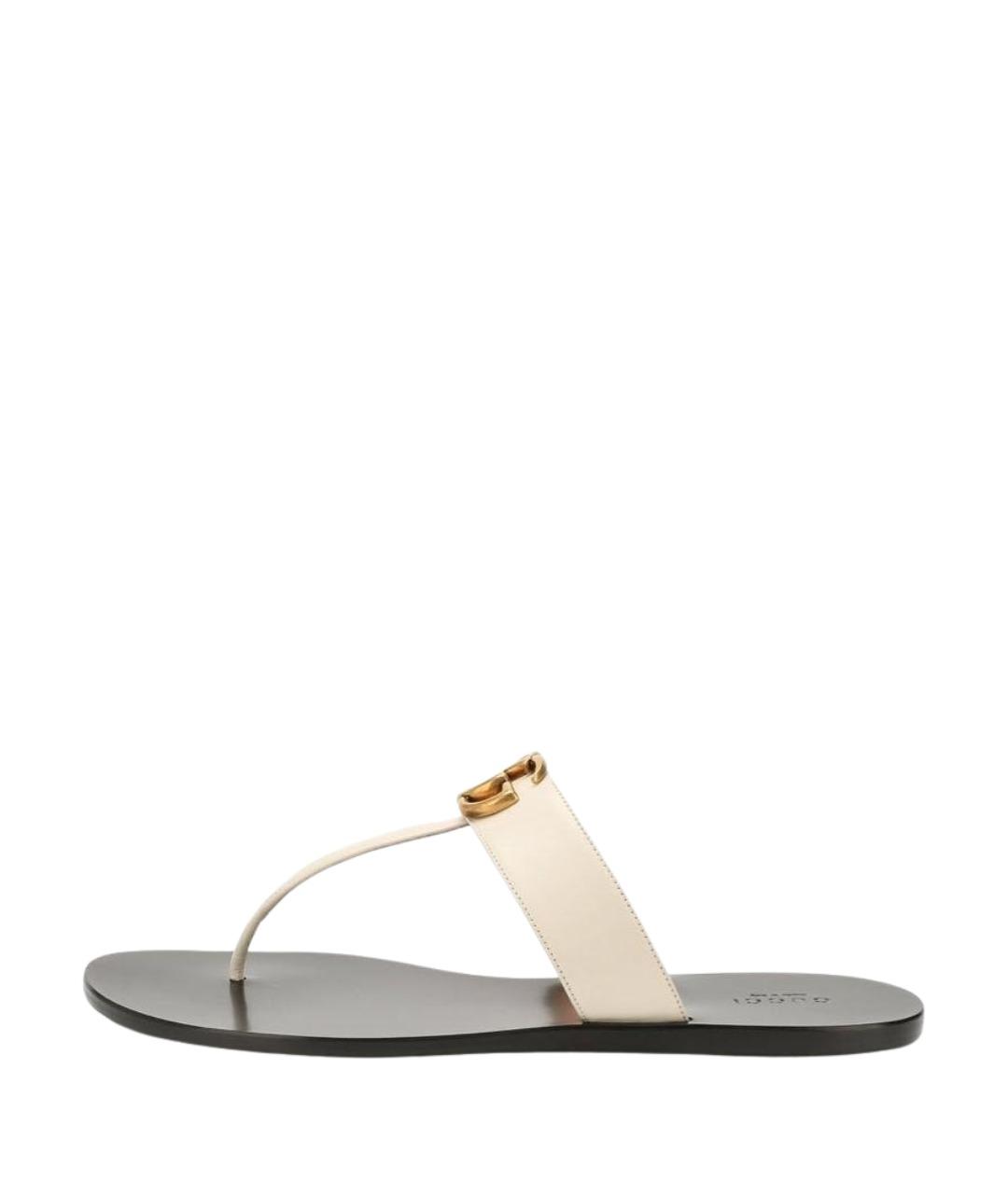 GUCCI Белые кожаные сандалии, фото 8