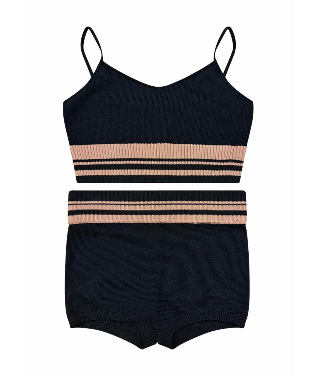 DRIES VAN NOTEN Черные полиэстеровые шорты, фото 1