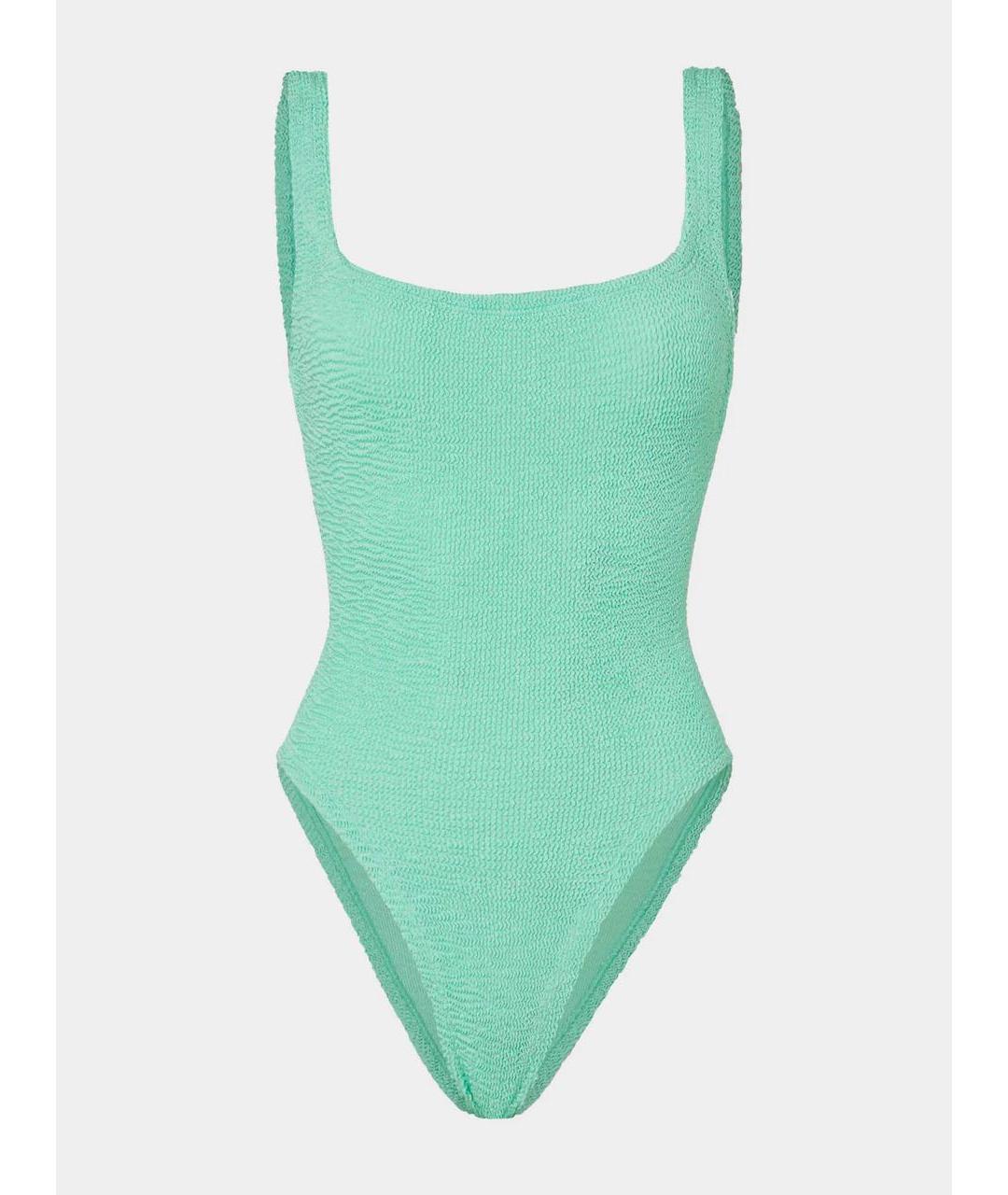 HUNZA G Бирюзовый полиамидовый купальник, фото 6