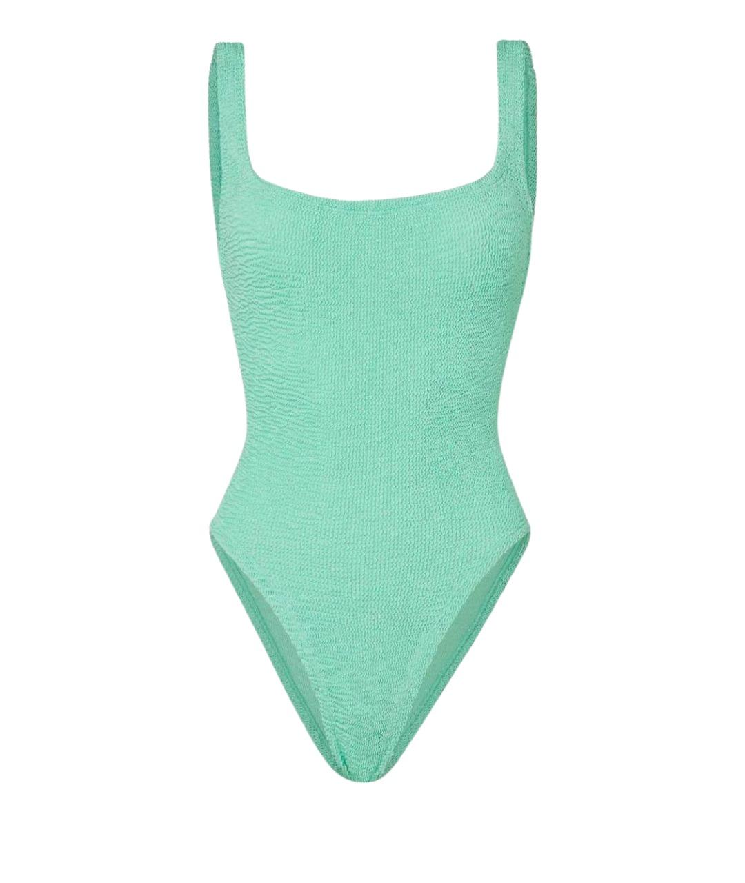 HUNZA G Бирюзовый полиамидовый купальник, фото 1