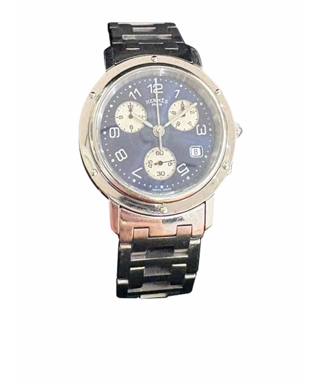 HERMES Серебряные стальные часы, фото 1