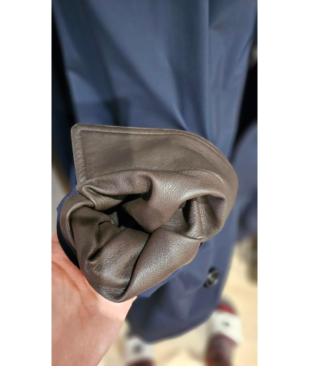 HERMES Темно-синий тренч / плащ, фото 7