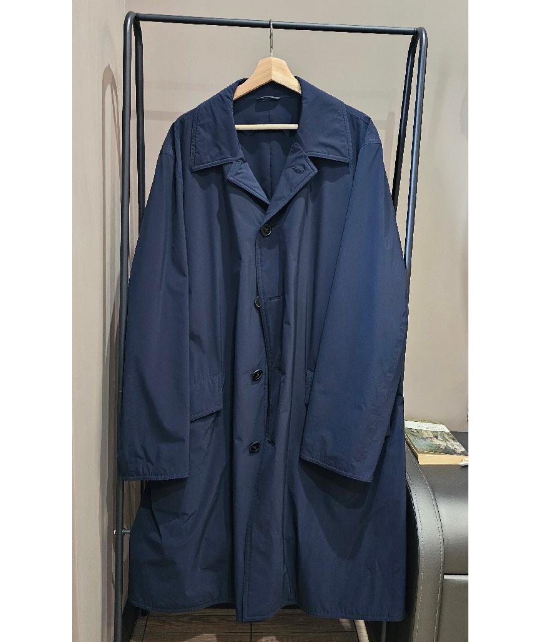 HERMES Темно-синий тренч / плащ, фото 9