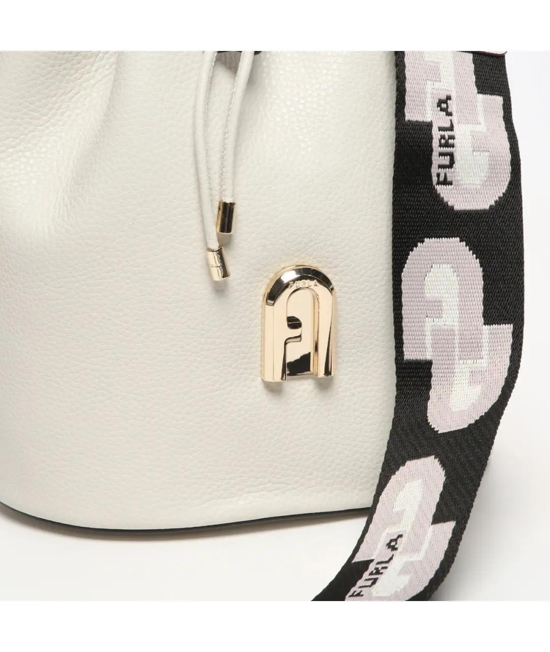 FURLA Белая кожаная сумка с короткими ручками, фото 3