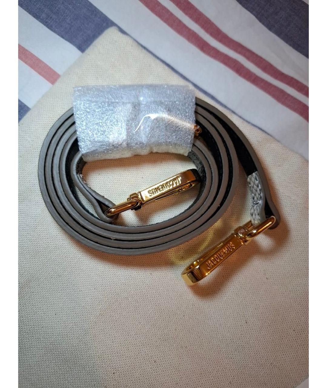 JACQUEMUS Бежевая кожаная сумка с короткими ручками, фото 6