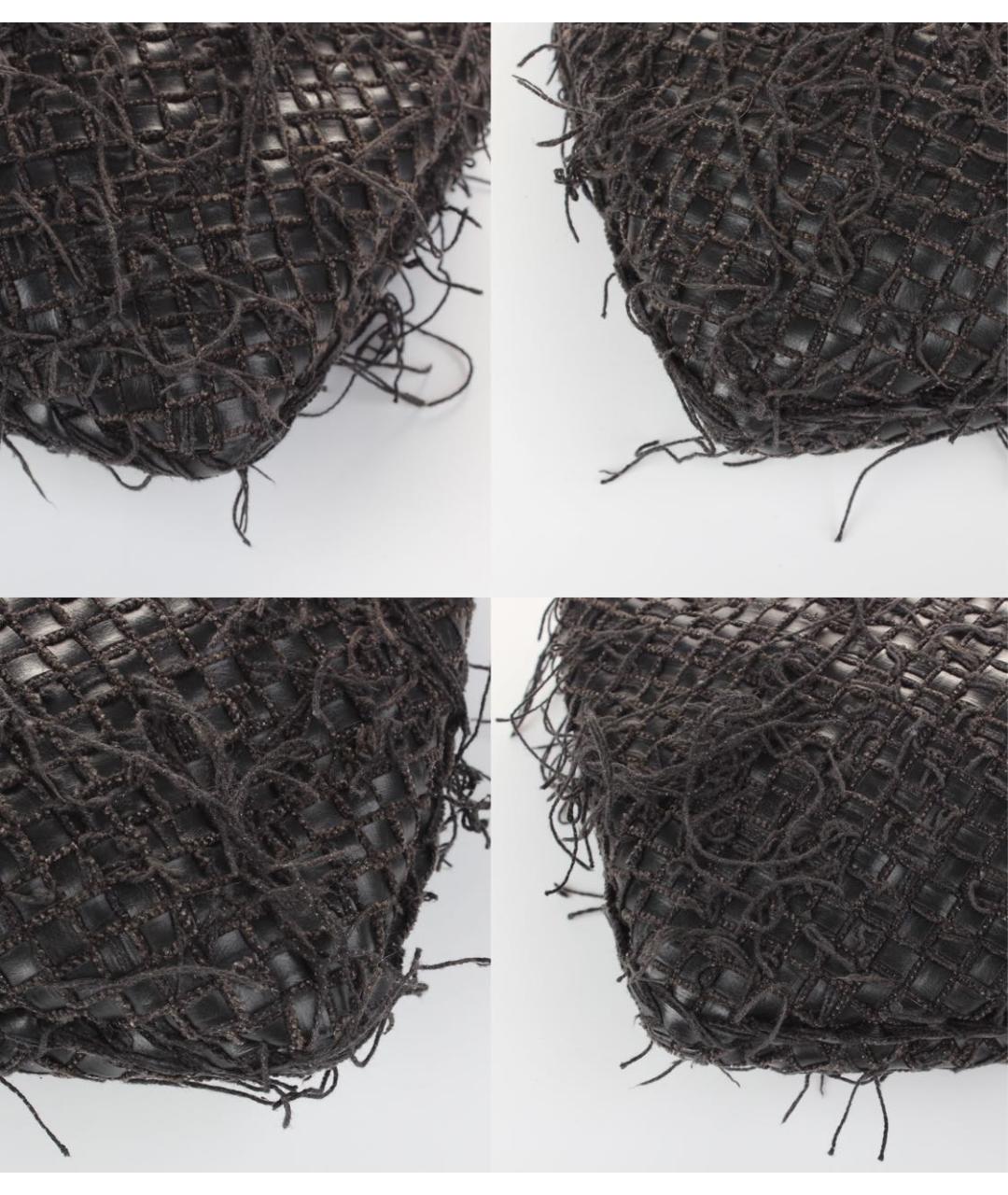 BOTTEGA VENETA Черная кожаная сумка с короткими ручками, фото 7