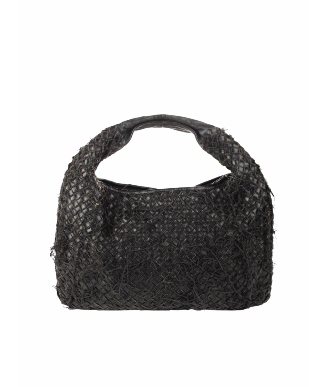 BOTTEGA VENETA Черная кожаная сумка с короткими ручками, фото 1