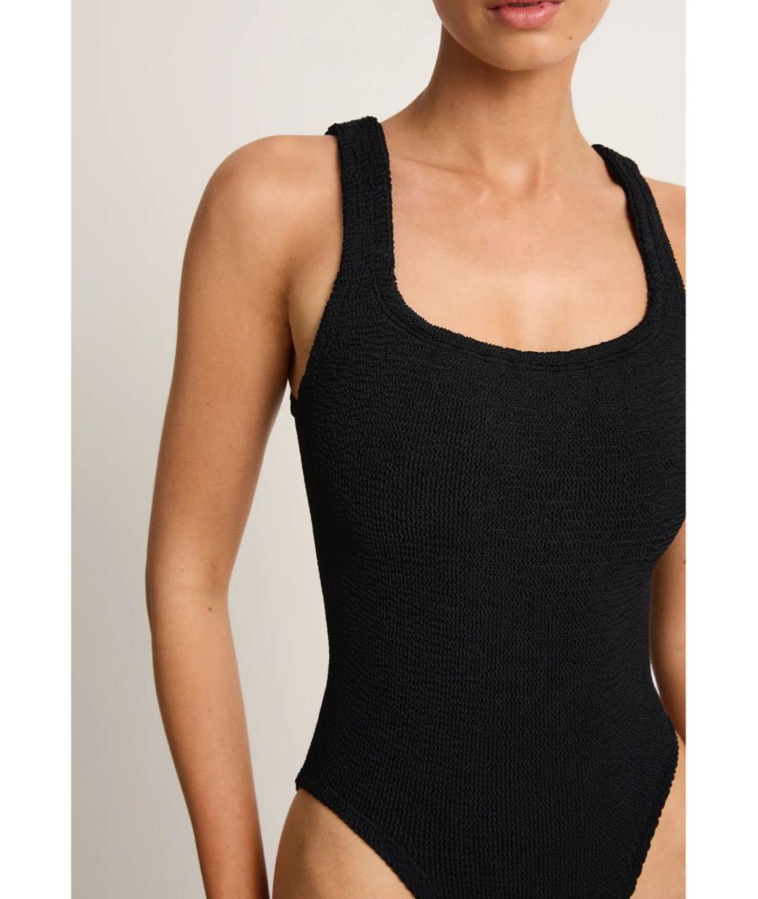 HUNZA G Черный полиамидовый купальник, фото 3