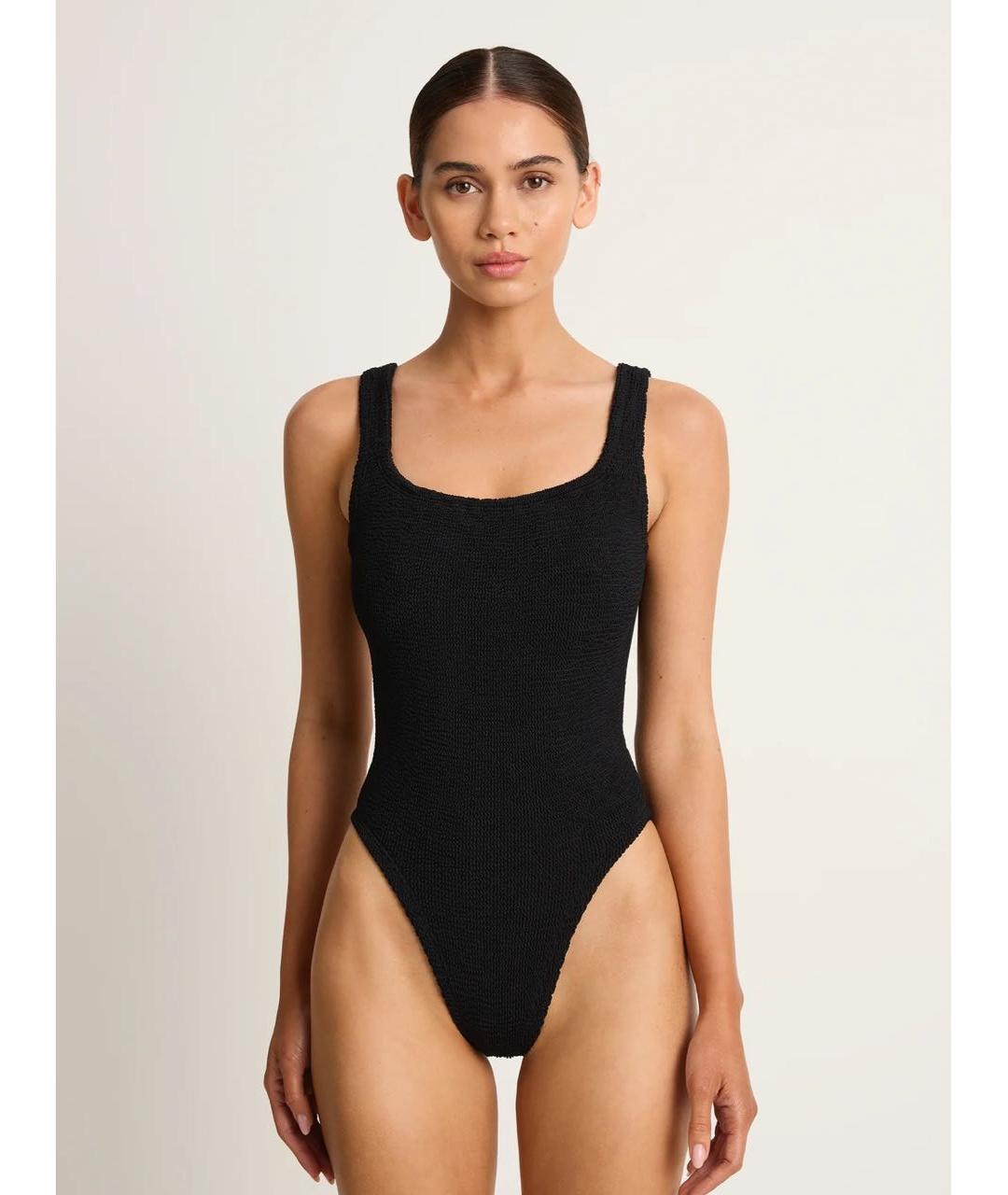 HUNZA G Черный полиамидовый купальник, фото 2