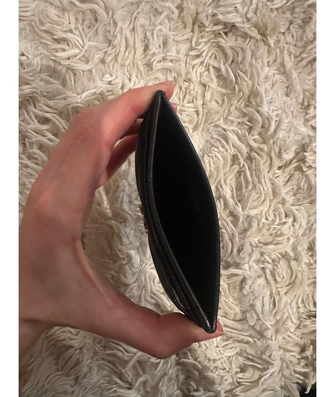 SAINT LAURENT Черный кожаный кардхолдер, фото 3