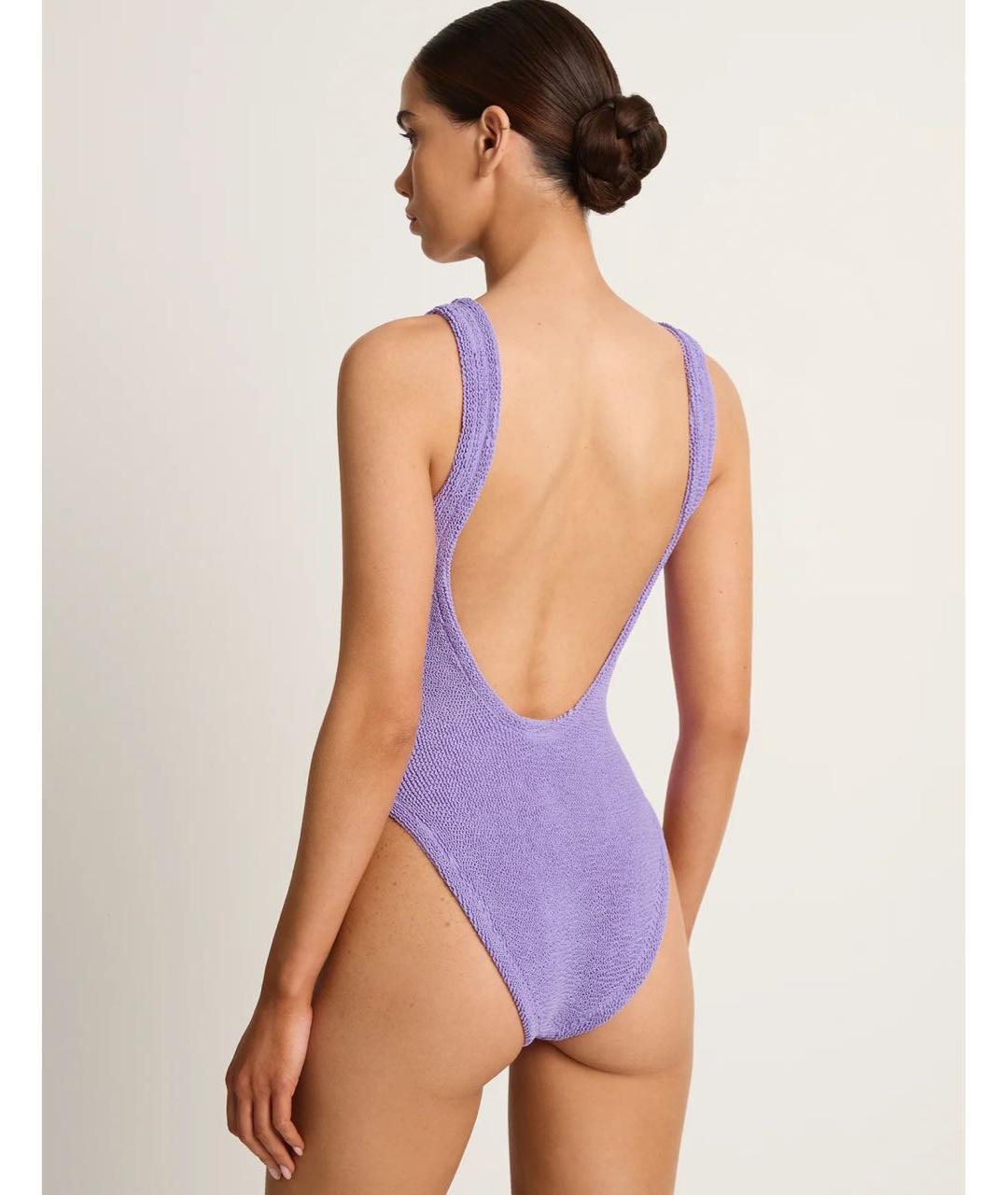 HUNZA G Фиолетовый полиамидовый купальник, фото 4