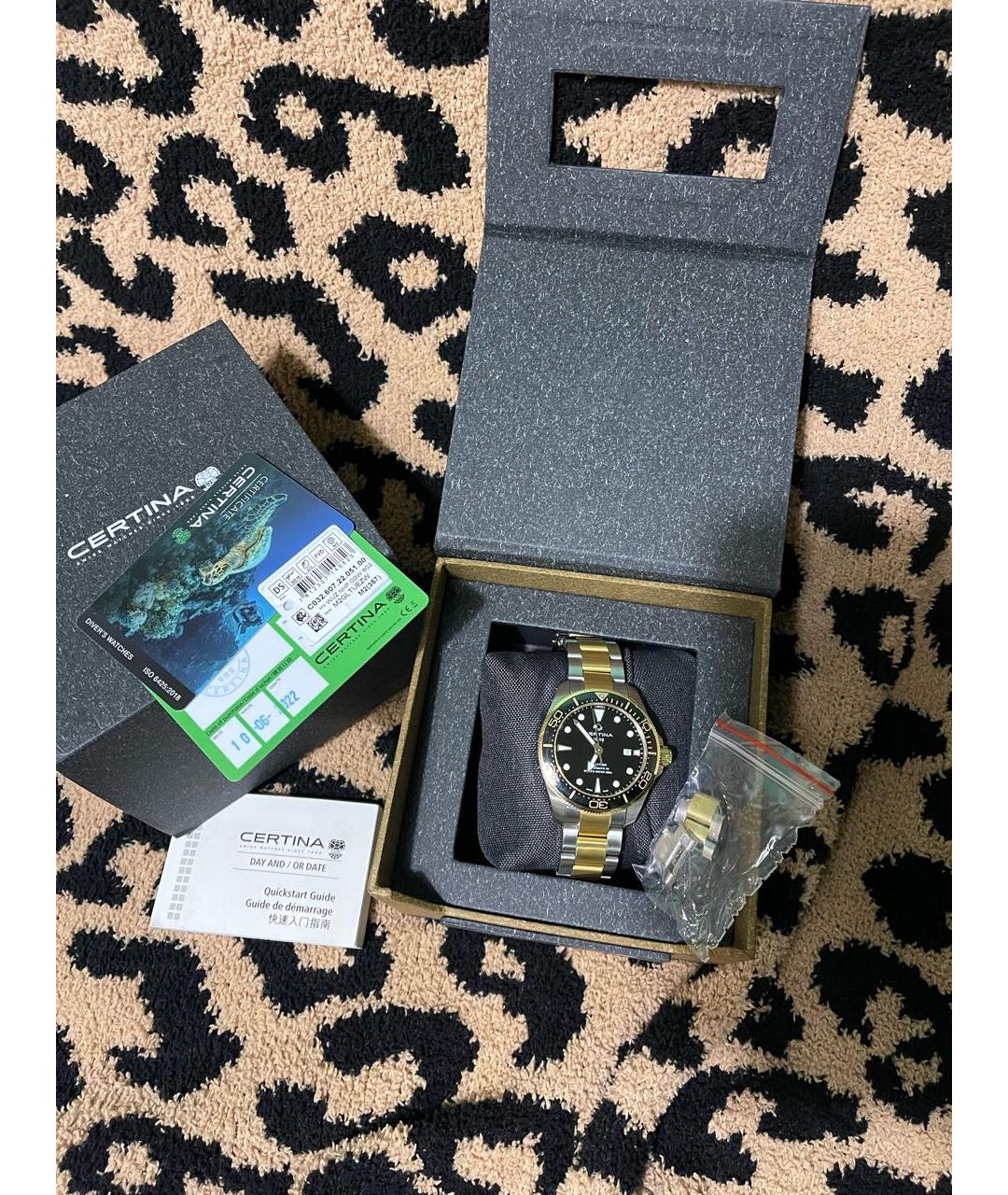 Certina Золотые стальные часы, фото 4