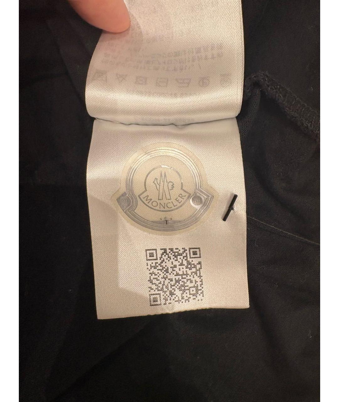 MONCLER Черная хлопковая футболка, фото 4