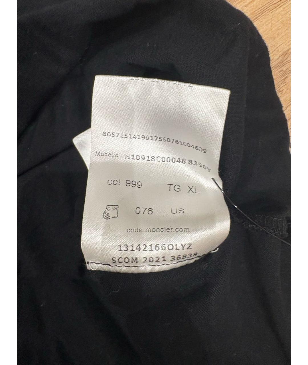 MONCLER Черная хлопковая футболка, фото 5