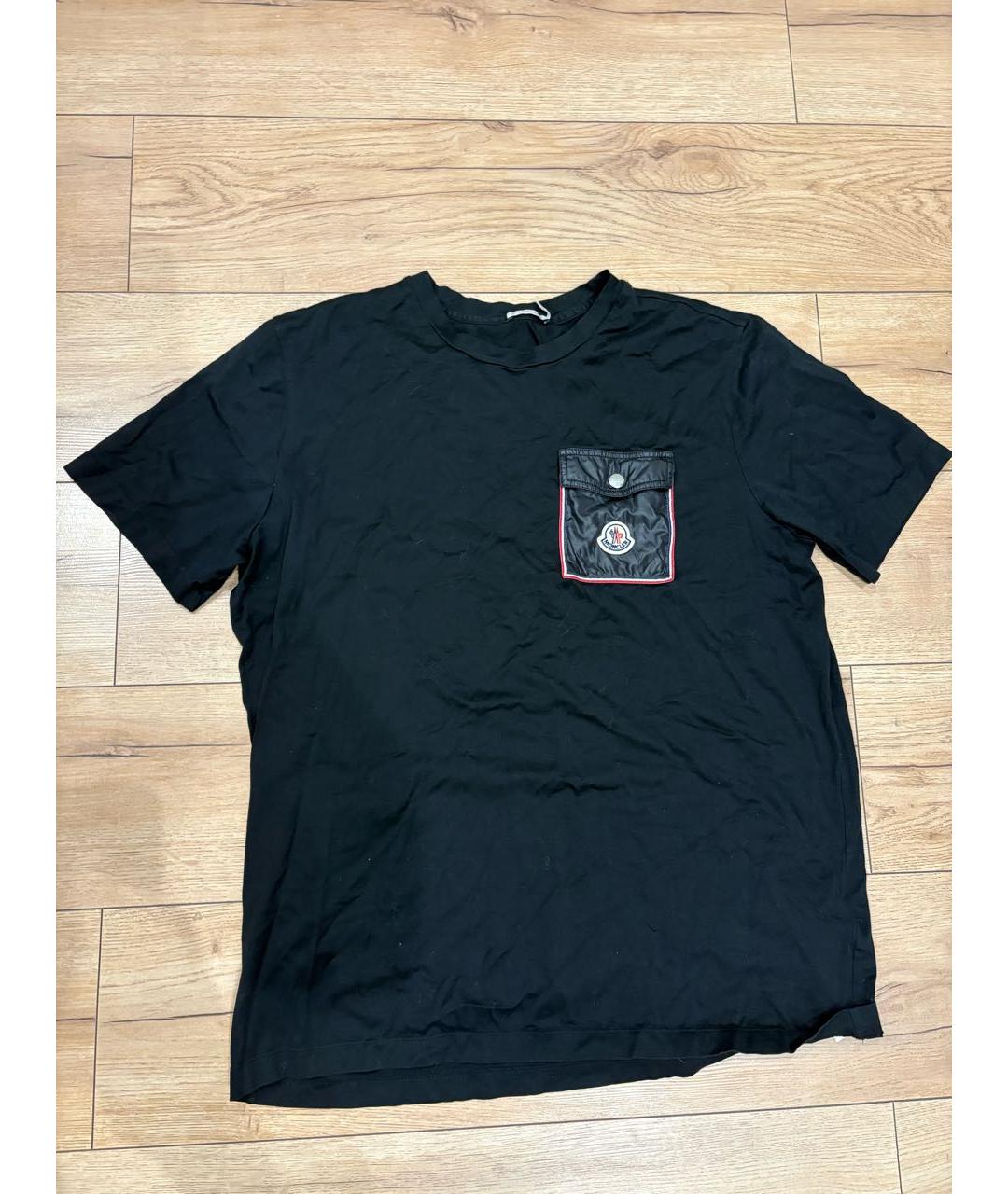 MONCLER Черная хлопковая футболка, фото 6