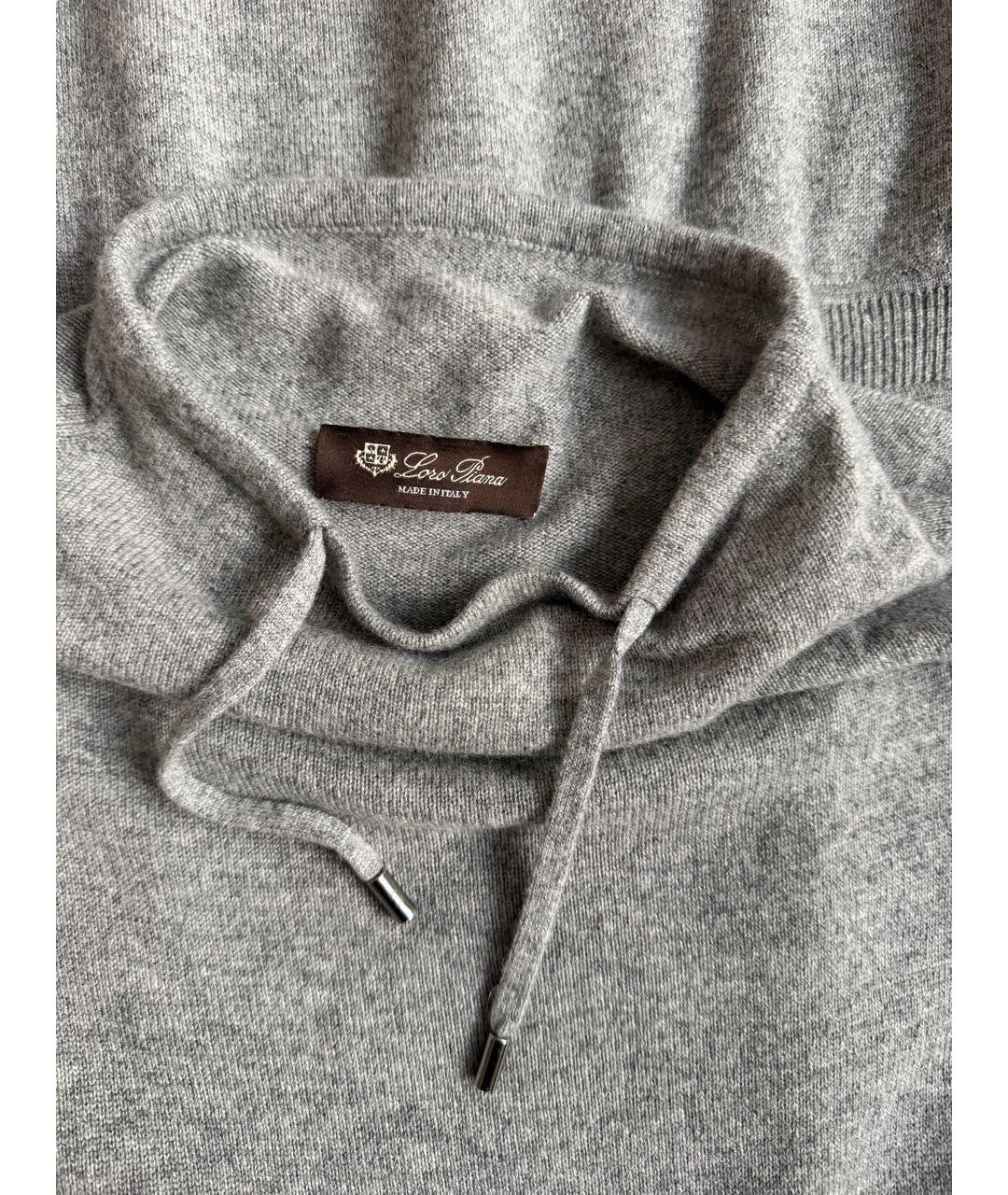 LORO PIANA Серое кашемировое повседневное платье, фото 7