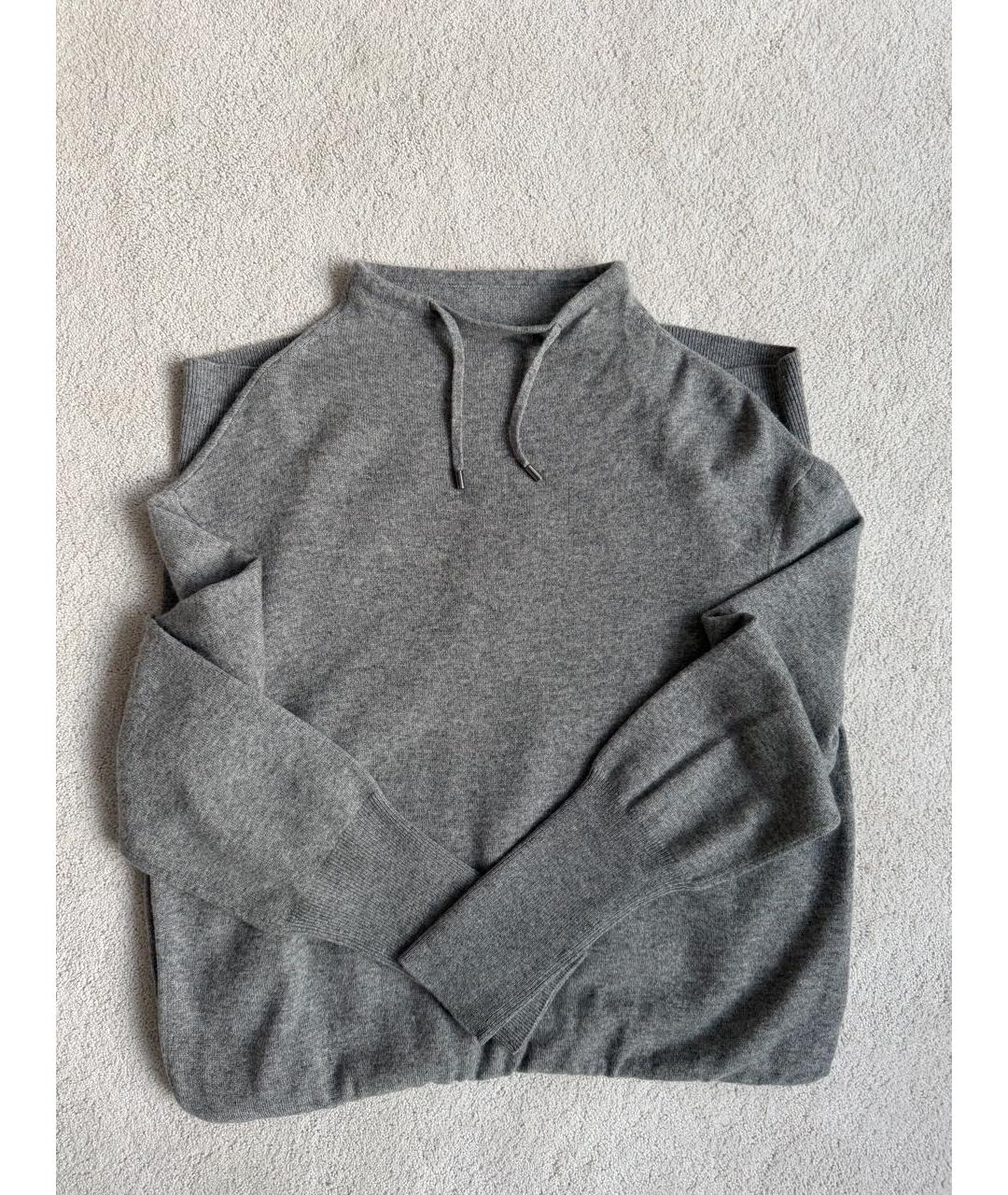 LORO PIANA Серое кашемировое повседневное платье, фото 5