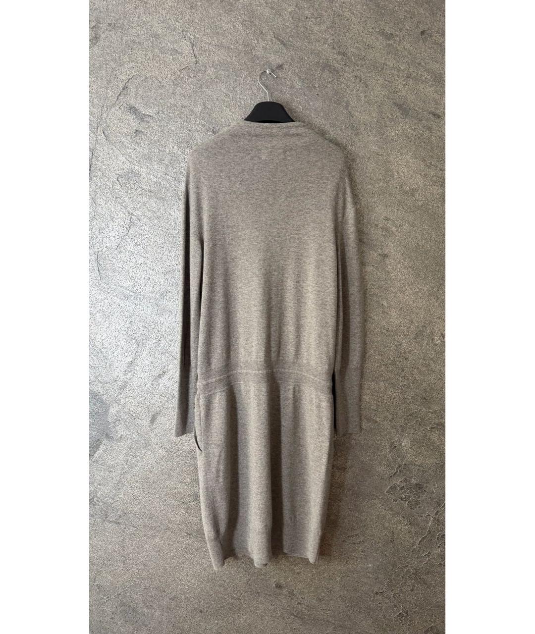 LORO PIANA Серое кашемировое повседневное платье, фото 2