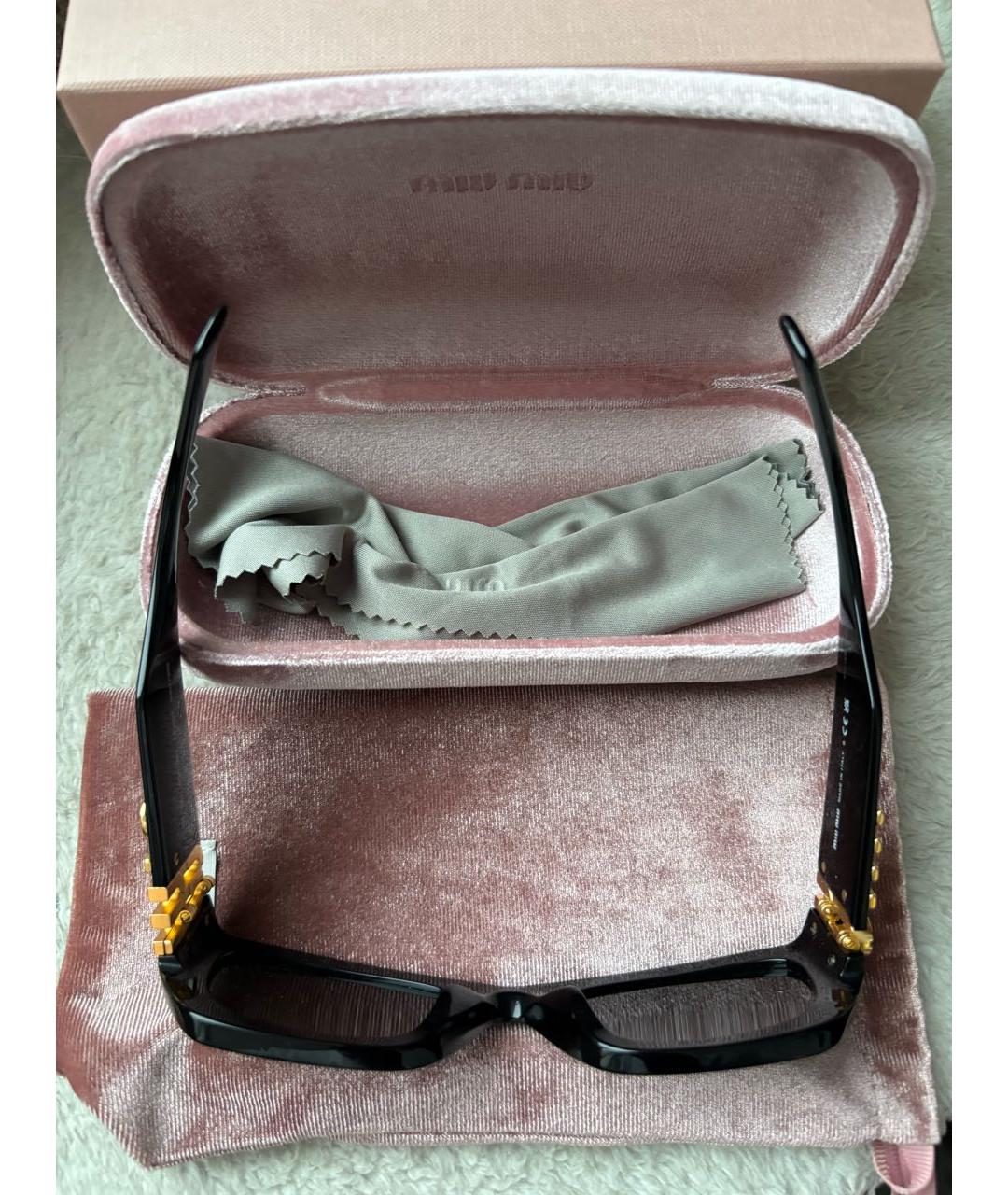 MIU MIU Черные пластиковые солнцезащитные очки, фото 5