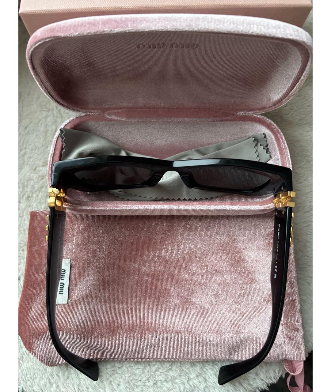 MIU MIU Черные пластиковые солнцезащитные очки, фото 4