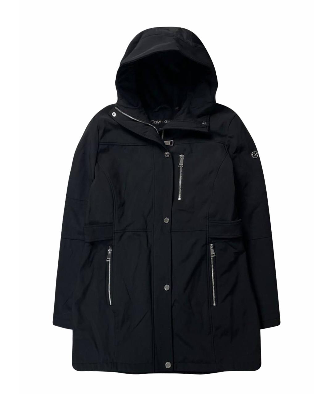 CALVIN KLEIN Черный полиэстеровый тренч/плащ, фото 8