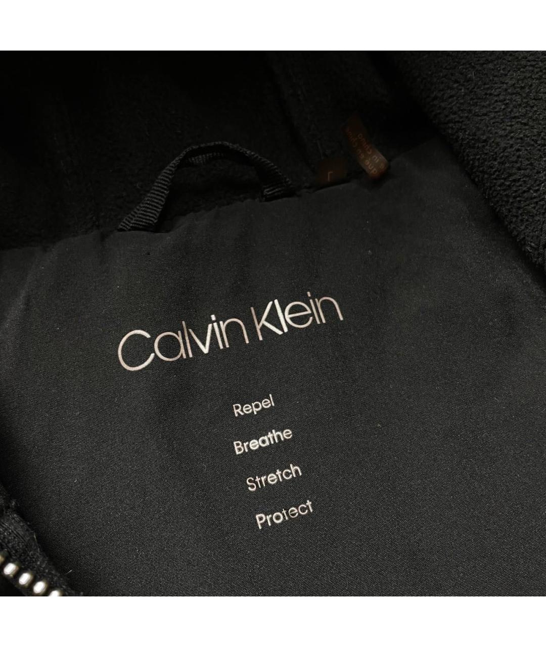 CALVIN KLEIN Черный полиэстеровый тренч/плащ, фото 5