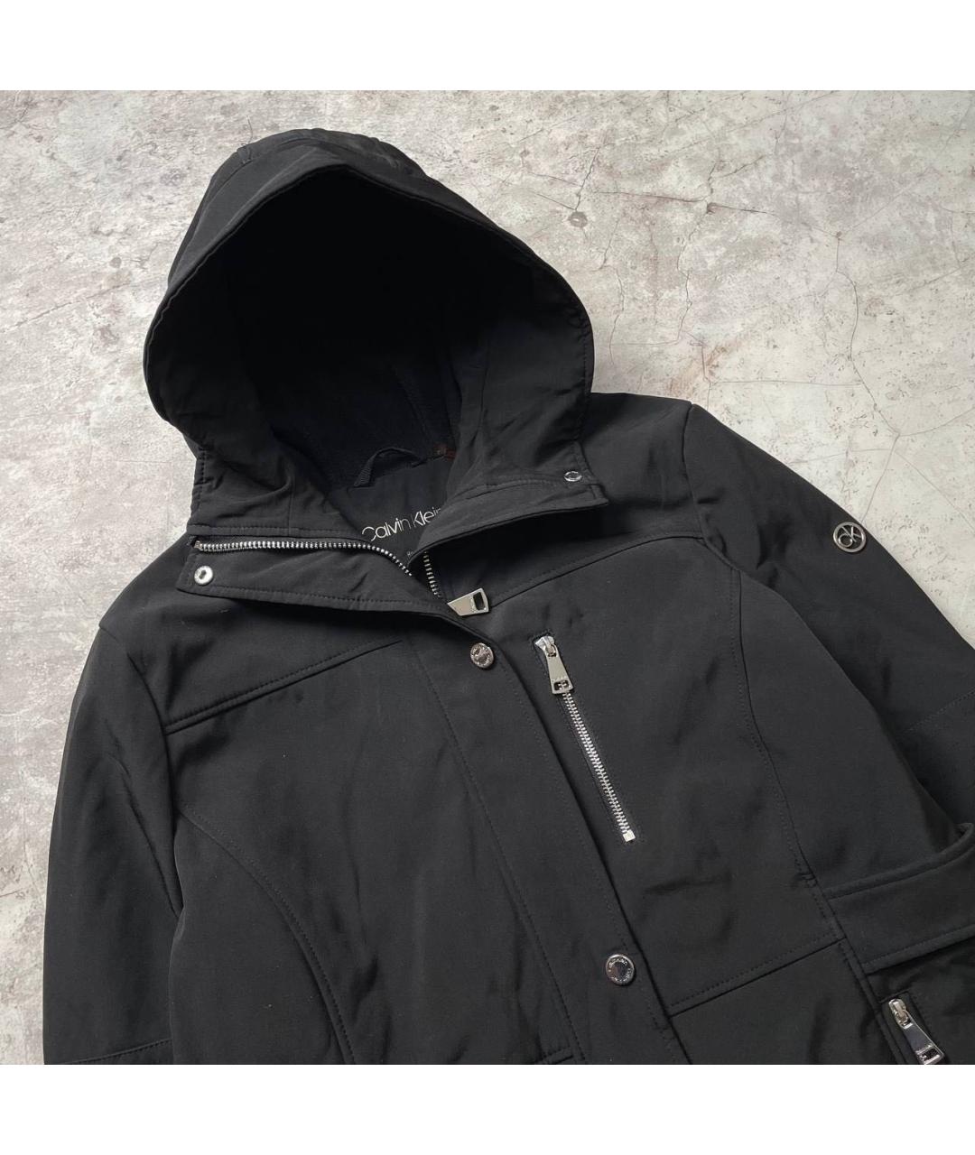 CALVIN KLEIN Черный полиэстеровый тренч/плащ, фото 2